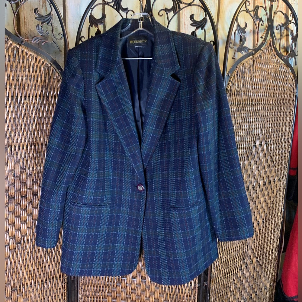 Vintage Requirements Plaid Blazer Size M